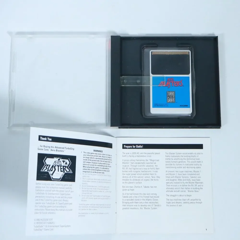 Aero Blasters (TurboGrafx-16, 1990) CIB Manual